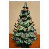 Vintage Ceramic Christmas Tree with Colorful Light