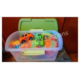 Colorful Toy Car Collection with Track Pieces - Pe