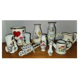 Collection of Decorative Porcelain Vases and Figur