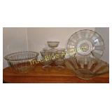 Set of Vintage Glass Bowls and Dessert Cups