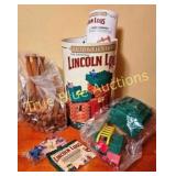 Vintage Lincoln Logs Building Set with Original Pa
