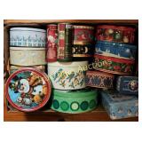 Collection of Decorative Vintage Tin Boxes with Va