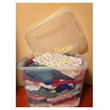 Plastic Storage Bin Filled with Various Clothing I