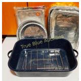 Set of Baking Pans with Roasting Rack and Aluminum