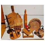 Assorted Wooden Kitchen and Decorative Items Inclu