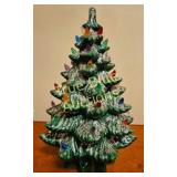 Vintage Ceramic Christmas Tree with Colorful Light