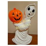 Vintage Halloween Ghost Figurine with Pumpkin - Sp