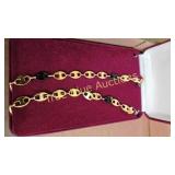Gold and Black Chain Jewelry Set