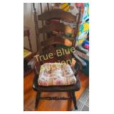Charming Vintage Rocking Chair with Floral Cushion