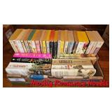 Collection of Mostly Romance Novels in Cardboard B