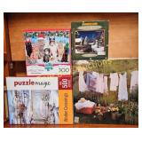 Four Jigsaw Puzzles Featuring Cats, Winter Scenes,