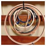 Set of Five Embroidery Hoops in Various Sizes and