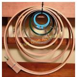 Set of Wooden and Metal Crafting Hoops for Various