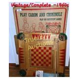 Vintage 1940s Carom and Crokinole Game Set with Or
