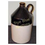 Vintage Stoneware Jug with Dark Glaze and Handle