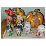 Thanksgiving Decorative Figurines and Pumpkin Cent