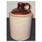 Antique Stoneware Jug with Brown Glaze and Handle