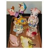 Vintage Ceramic Animal Figurines Set with Pig and