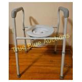 Vintage Portable Commode with Supportive Handrails