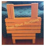 Vintage Folding Slatted Wood Table - Perfect for I