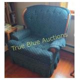 Vintage Comfort: Elegant Blue Upholstered Loveseat