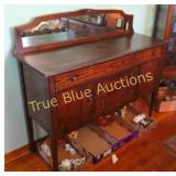 Elegant Vintage Oak Sideboard with Mirror " Time