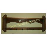 Charming Vintage Wooden Wall Shelf with Heart Cuto