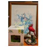 Charming Bird-Themed Decor Set: Framed Art, Solar