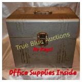 Vintage Metal Office Supplies Box - Unique Collect
