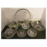 Vintage Glassware Set Including Bowls, Platters, a
