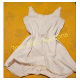 Vintage White Cotton Nightgown with Lace Trim