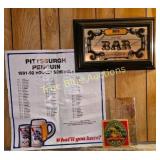 Vintage Pittsburgh Penguins Bar Memorabilia Collec