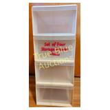 Versatile Set of Four Clear Storage Drawer Units -