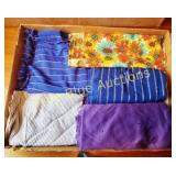 Box of Various Fabric Pieces in Assorted Colors an