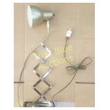 Vintage Adjustable Scissor Arm Desk Lamp with Bras
