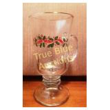 Set of Vintage Holiday Glasses with Festive Design