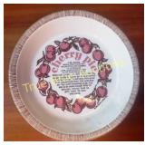 Vintage Cherry Pie Baking Dish with Recipe Instruc