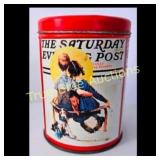 Vintage The Saturday Evening Post Tin Canister wit
