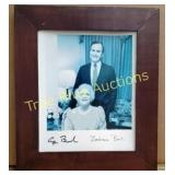 Framed Signed Photograph of George and Barbara Bus
