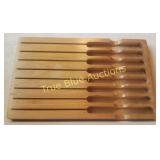 Wooden Cutlery Tray with Multiple Slots for Organi