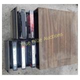 VHS Tapes and Wooden Storage Box