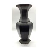 VTG. HONG KONG BRASS & PEWTER VASE, 16.5in H