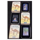 (3) ZIPPO JOE CAMEL FISHING, MOTORCYCLE & CHROME