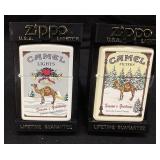 (2) 1994 ZIPPO CAMEL SEASONS GREETINGS LIGHTERS,