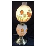 FENTON HAND PAINTED BUTTERFLIES & BAMBOO LAMP,