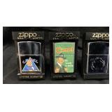 (3) Zippo Camel Triagle Joe, Id Walk A Mile &