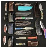 (11) ASSORTED DAMASCUS STEEL BLADE FULL TANG