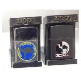(2) ZIPPO CAMEL LIGHTERS, 1995 MATTE NIGHT/DAY &