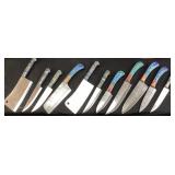 (11) ASSORTED CUSTOM MADE DAMASCUS STEEL FULL