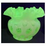 1960 FENTON URANIUM GLASS OPALESCENT COIN DOT